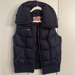 Juicy Couture Puffer Vest - Navy Blue - Large